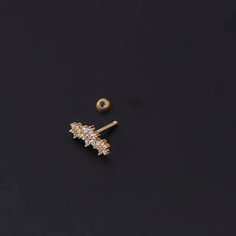 Zircon Butterfly Flower Cartilage Earring