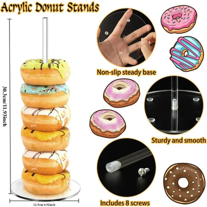 4-Piece Acrylic Donut Display Stand