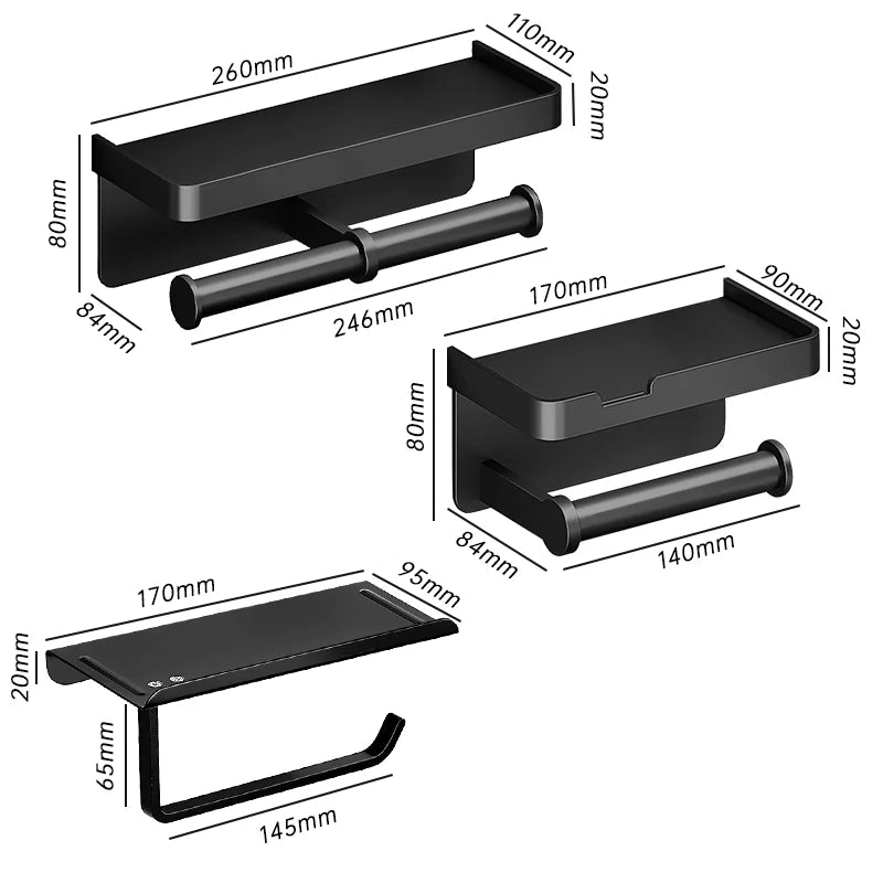 Aluminum Wall-Mounted Toilet Paper Holder