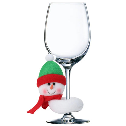 Charming Snowman Wine Bottle &amp; Glass Set