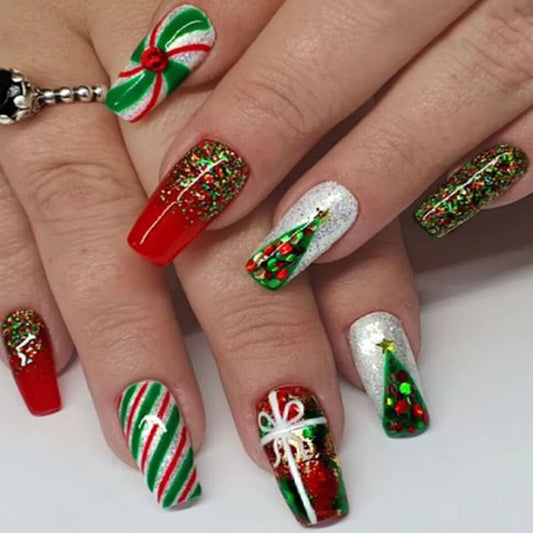 24-Piece Christmas Press-On Nail Set