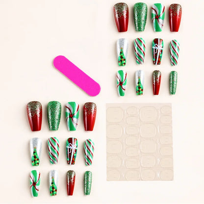 24-Piece Christmas Press-On Nail Set